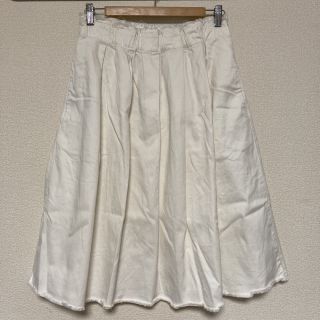 ザラ(ZARA)のZARA 白 デニム スカート(ひざ丈スカート)