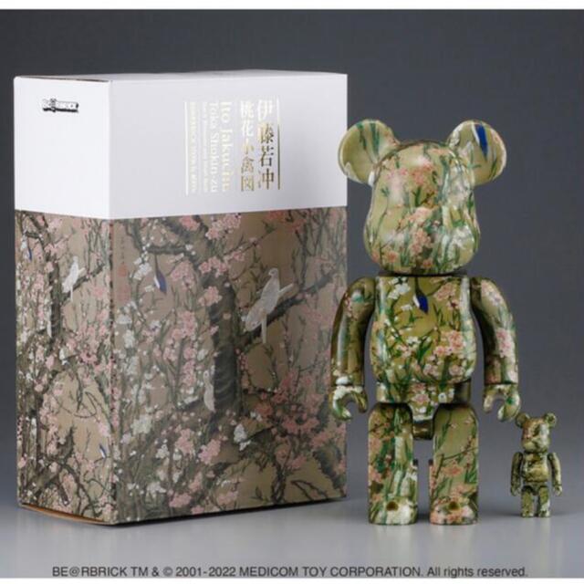 BE@RBRICK 伊藤若冲「桃花小禽図」 100% & 400%