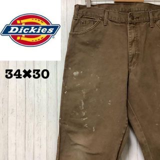 ディッキーズ(Dickies)のディッキーズ　ペインターパンツ　ワークパンツ　ブラウン　茶　赤ロゴ　34/30.(ペインターパンツ)