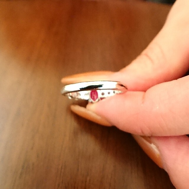 綺麗✨ルビー 0.43ct ダイヤモンド リング プラチナ ダイヤ 10.5号 レディースのアクセサリー(リング(指輪))の商品写真
