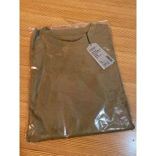 ムジルシリョウヒン(MUJI (無印良品))のムジラボ クルーネック長袖Tシャツ 新品 S-M 男女兼用 ダークベージュ 完売(Tシャツ/カットソー(七分/長袖))