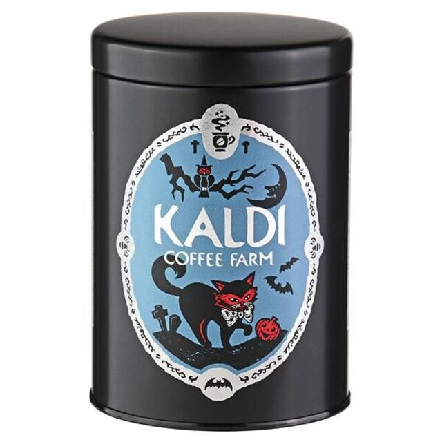 KALDI(カルディ)のKALDI（カルディ）ハロウィンブレンド＆キャニスター缶セット（フィルター用） 食品/飲料/酒の飲料(コーヒー)の商品写真