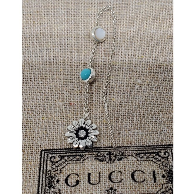 レア!GUCCI グッチ ダブルG フラワー ドロップ ピアス ターコイズ-