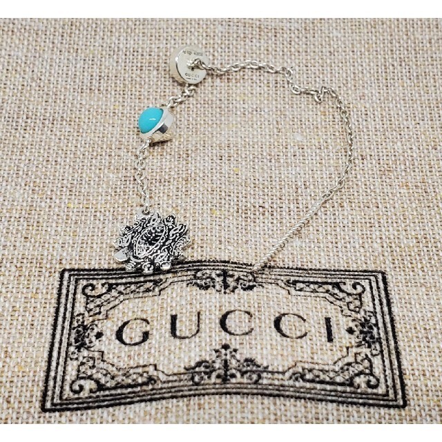 【超レア廃盤美品】GUCCI フラワー ドロップ ロング ピアス ターコイズ付