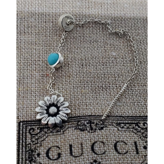 【超レア廃盤美品】GUCCI フラワー ドロップ ロング ピアス ターコイズ付