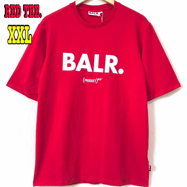 トップス本物 ☆ 新品 BALR RED Tシャツ ボーラー 赤  XXL ビッグサイズ