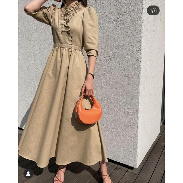 Ameri VINTAGE(アメリヴィンテージ)の名古屋限定★ SHIRRING COLLAR DENIM DRESS★ レディースのワンピース(ロングワンピース/マキシワンピース)の商品写真