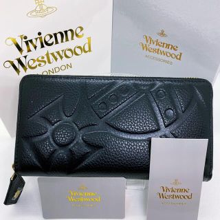 ヴィヴィアンウエストウッド(Vivienne Westwood)の【半額セール】ヴィヴィアンウエスウッド　長財布　型押し　ブラック　マットレザー(財布)