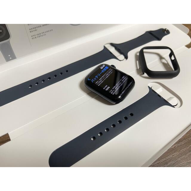 美品 Apple Watch7 45mm ミッドナイトアルミニウム 付属品完備