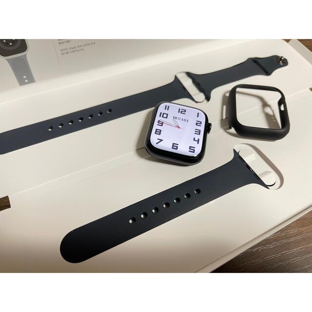 美品　Apple Watch7 45mm ミッドナイトアルミケーススポーツバンド