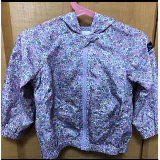 シマムラ(しまむら)のシャカシャカパーカー　メッシュ　花柄　ラベンダー　ピンク　90㎝(ジャケット/上着)