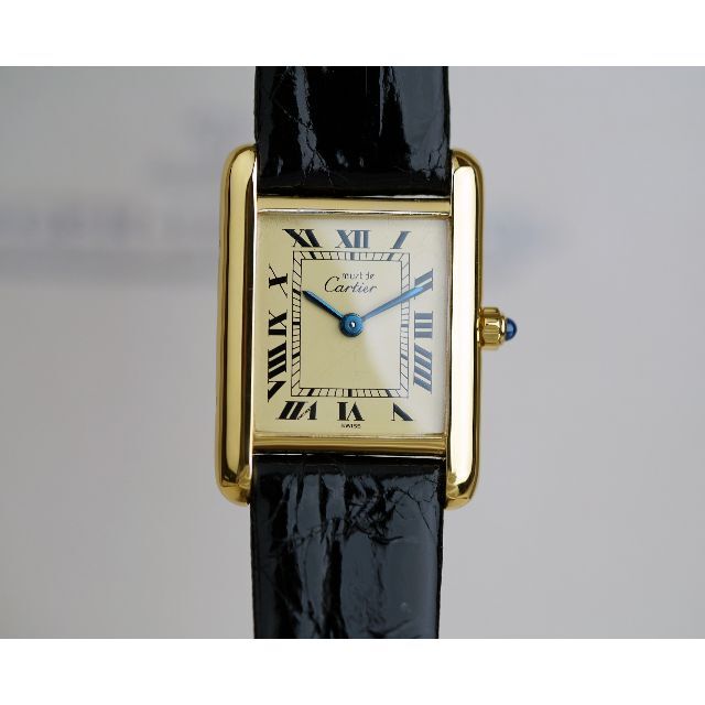 美品 カルティエ マスト タンク アイボリー ローマン SM Cartier