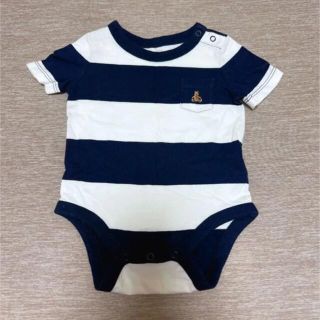 ベビーギャップ(babyGAP)のbaby GAP  ボーダーロンパース　50(ロンパース)