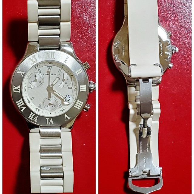 Cartier(カルティエ)の良品 Cartier カルティエ クロノスカフ マスト21 ホワイト メンズ メンズの時計(腕時計(アナログ))の商品写真