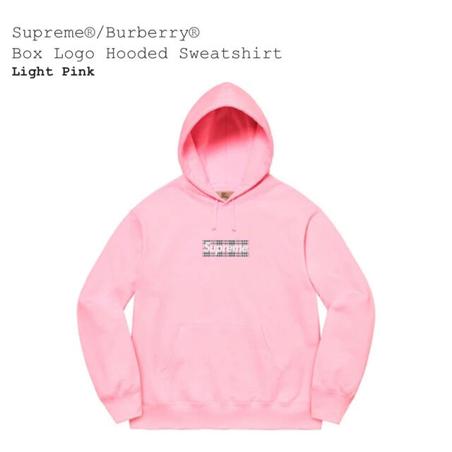 Supreme(シュプリーム)のSupreme Burberry Box Logo Hooded ピンク M メンズのトップス(パーカー)の商品写真