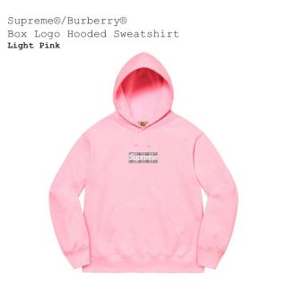 シュプリーム(Supreme)のSupreme Burberry Box Logo Hooded ピンク M(パーカー)