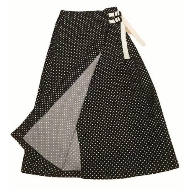 GRAMICCI(グラミチ)の美品 GRAMICCI×BEAMSグラミチ ラップスカート ツイルギャザードット レディースのスカート(ロングスカート)の商品写真