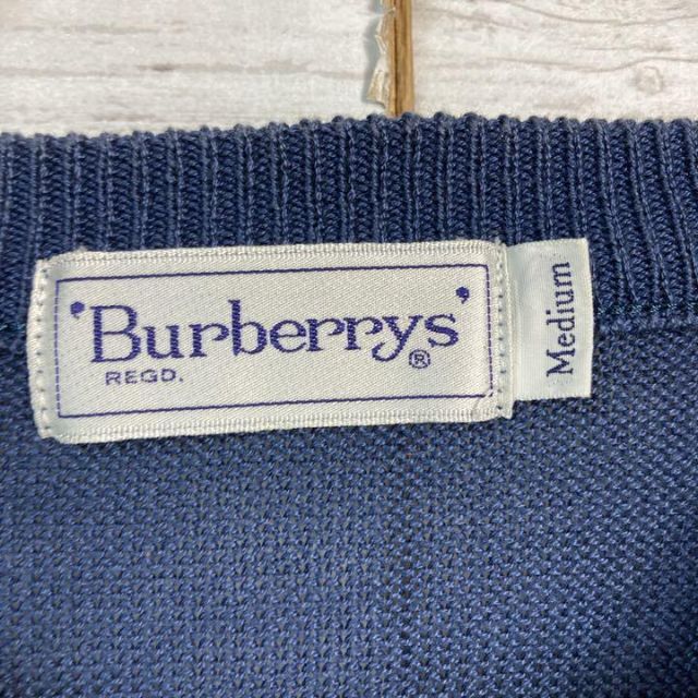 BURBERRY - 90s Burberrys バーバリーズ 薄手ニットセーター 刺繍ロゴ ボーダーの通販 by アパレルショップ◈ACE｜バーバリー ならラクマ