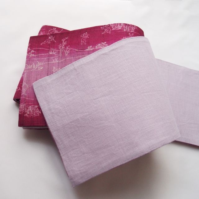 半巾帯 紫リバーシブル