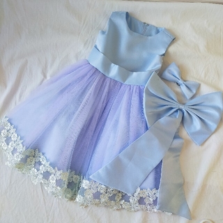ブルーチュールワンピースドレス(ドレス/フォーマル)