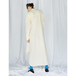 ENFOLD エンフォルド レイヤードシャツドレス 21SS おすすめ特集の通販 21SS ENFOLD マルチパネル 36 ニットレイヤードシャツドレス ひざ丈ワンピース