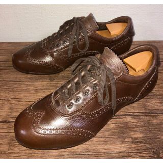 サントーニ(Santoni)のパントフォラドーロ　レザースニーカー　イタリア製　着脱キルト付　27.5〜28(スニーカー)