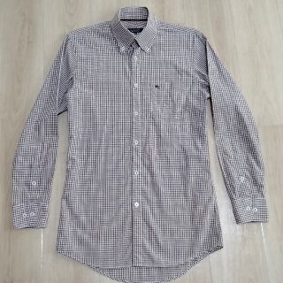 バーバリーブラックレーベル(BURBERRY BLACK LABEL)の激安!!ギンガムチェック 長袖ボタンダウンシャツ 38(S～M) ブラウン×ホワ(シャツ)