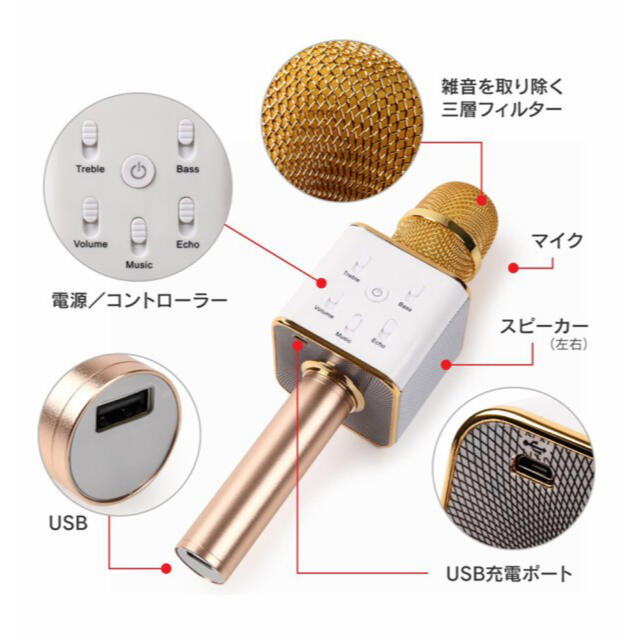 ★ワイヤレス★ポータブルスピーカーマイク★カラオケマイク★ポータブルマイク★ 楽器のレコーディング/PA機器(マイク)の商品写真