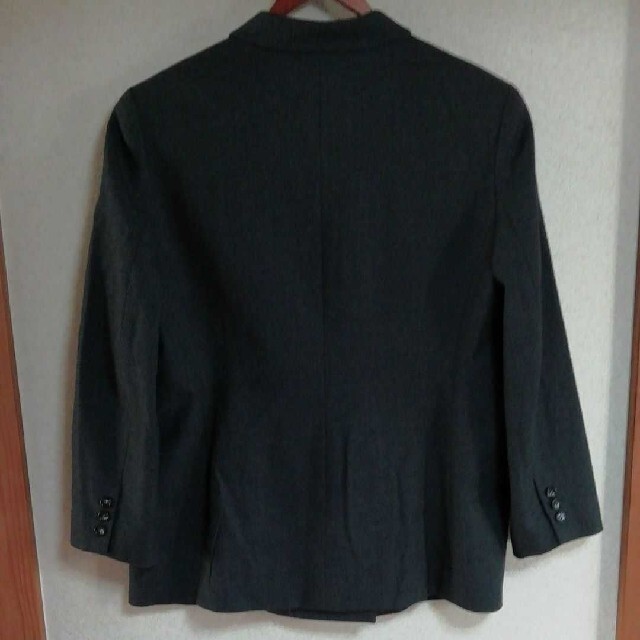 ダークグレーのジャケットL LL毛100% レディースのジャケット/アウター(テーラードジャケット)の商品写真