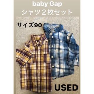 ベビーギャップ(babyGAP)の90 ベビーギャップ　babyGap チェックシャツ ２枚セット　双子　男の子(Tシャツ/カットソー)