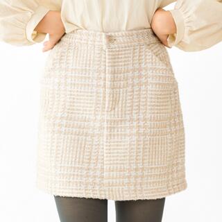 フラワー(flower)のflower tweed compact skirt (ミニスカート)