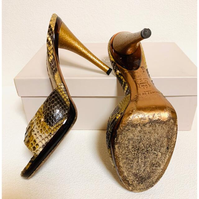 JIMMY CHOO(ジミーチュウ)のミーチュウ　サンダル　本革　パイソン　正規品　鑑定済 レディースの靴/シューズ(サンダル)の商品写真