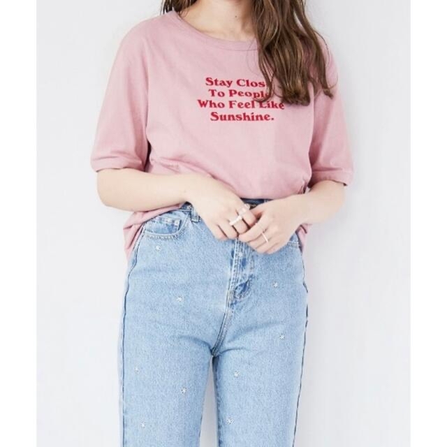 heather(ヘザー)の【新品】Heather アソートロゴＴシャツ ピンク レディースのトップス(Tシャツ(半袖/袖なし))の商品写真