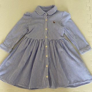 ラルフローレン(Ralph Lauren)のラルフローレン　18M ストライプ  ブラウス　ワンピース　シャツ　女の子(ワンピース)