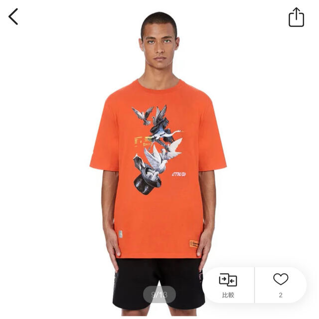 OFF-WHITE(オフホワイト)のHERON PRESTON ヘロンプレストン カットソー tシャツ ハト acw メンズのトップス(Tシャツ/カットソー(半袖/袖なし))の商品写真