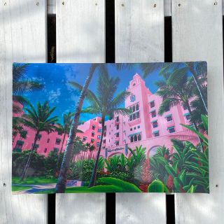 新品 2022 栗山義勝 ハワイ風景 キャンバス ピクチャーミニ アート(絵画/タペストリー)