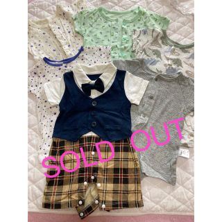 ベビー服★半袖ロンパース（5枚組）60サイズ(ロンパース)