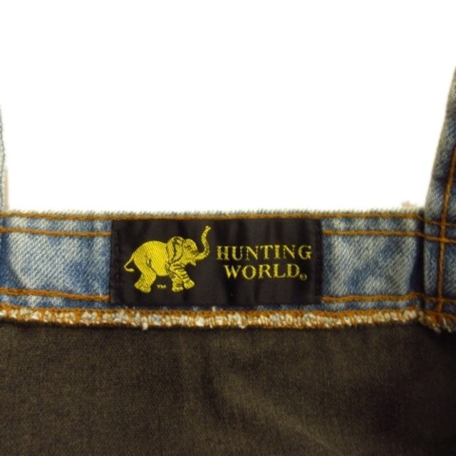 HUNTING WORLD(ハンティングワールド)のハンティングワールド HUNTING WORLD ビッグロゴ デニム バッグ メンズのバッグ(トートバッグ)の商品写真