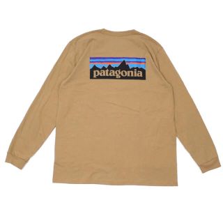 パタゴニア(patagonia)のpatagonia ロンT L LONG-SLEEVED P-6 LOGO タン(Tシャツ/カットソー(七分/長袖))