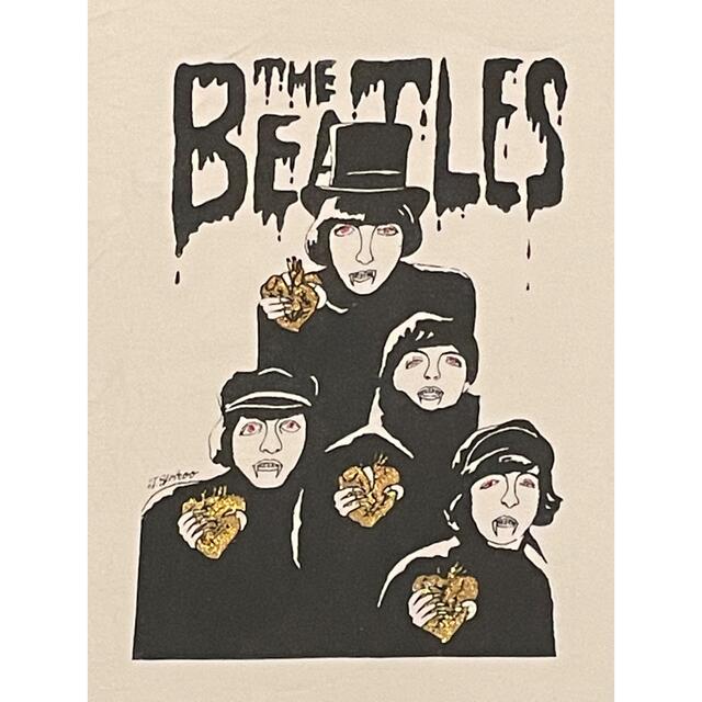 Bohemians(ボヘミアンズ)の【古着　L　ホワイト　ボヘミアンズ　THE BEATLES　tシャツ】 メンズのトップス(Tシャツ/カットソー(半袖/袖なし))の商品写真