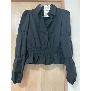 ザラ(ZARA)の【新品未使用】ZARA ブラック ブラウス  黒 シャツ(シャツ/ブラウス(長袖/七分))