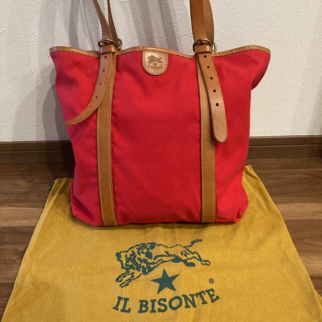 【極美品】IL BISONTE イルビゾンテ レザー キャンパス トートバッグ