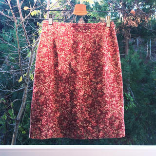 ローラアシュレイ(LAURA ASHLEY)のflower corduroy skirt(ひざ丈スカート)