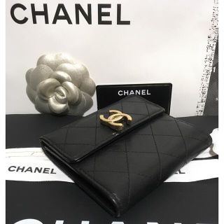 CHANEL - 専用 美品 シャネル ターンロック 三つ折り財布 ブラック ...