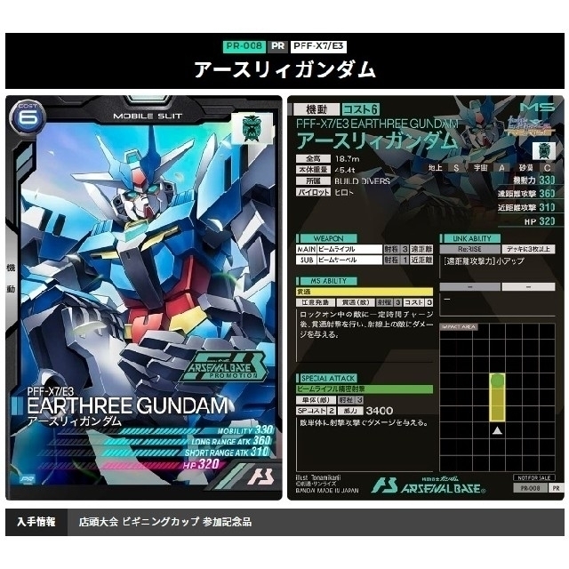 ラスト1 機動戦士ガンダム アーセナルベース プロモ カード アースリィ+α