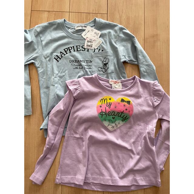 ロンT2枚セット　120 キッズ/ベビー/マタニティのキッズ服女の子用(90cm~)(Tシャツ/カットソー)の商品写真