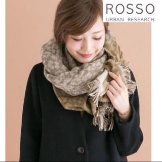 アーバンリサーチロッソ(URBAN RESEARCH ROSSO)のROSSO　リバーシブル　大判　ストール　レオパード柄　チェック柄(マフラー/ショール)