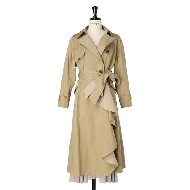 Gaba Ruffled Cotton Trench Coat レディースのジャケット/アウター(トレンチコート)の商品写真