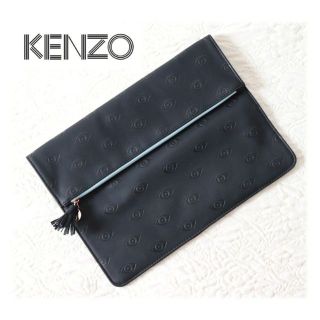 ケンゾー(KENZO)の新品【KENZO】ケンゾーお目目ロゴ柄 クラッチバッグ セカンドバック 黒(セカンドバッグ/クラッチバッグ)