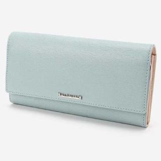 かわいい!小物ジルスチュアート 長財布 シーブリーズ かぶせ 財布 サックス 水色 新品